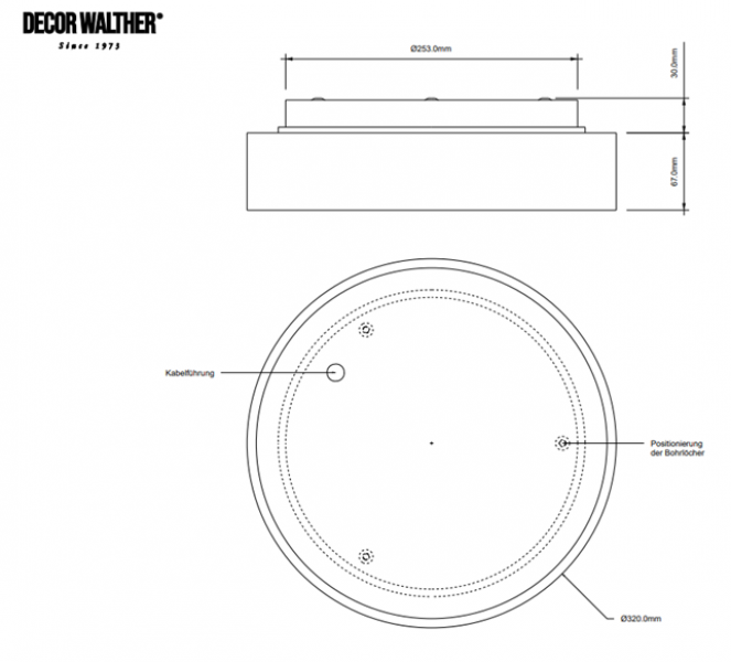 DECOR WALTHER LED-Deckenleuchte Conect dimmbar