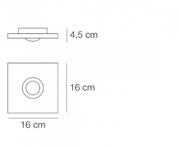 LED-Deckenleuchte Pois 16x16cm