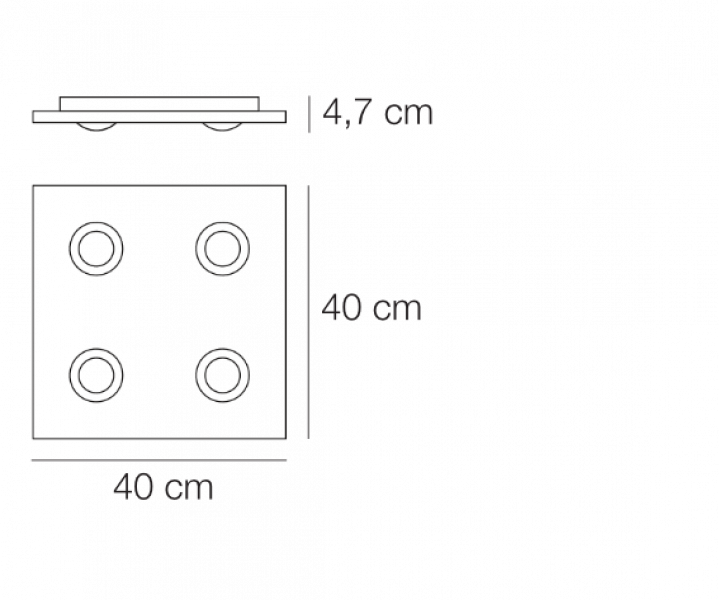 LED-Deckenleuchte Pois 40x40cm