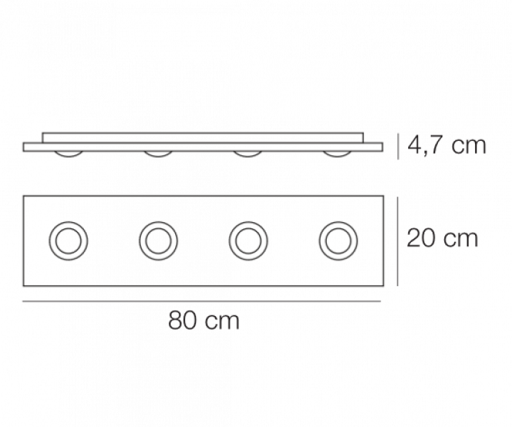 LED-Deckenleuchte Pois 80x20cm