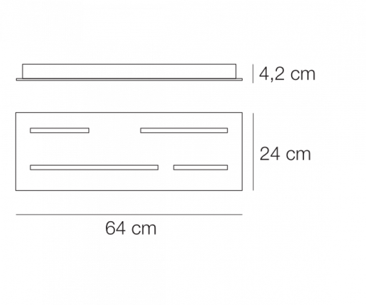 LED-Deckenleuchte Aura 64x24cm