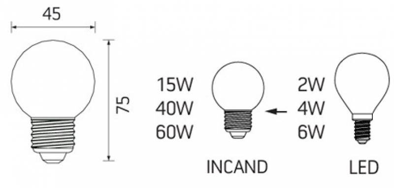 LED Filament E14 Tropfen 4,5W 2700K klar