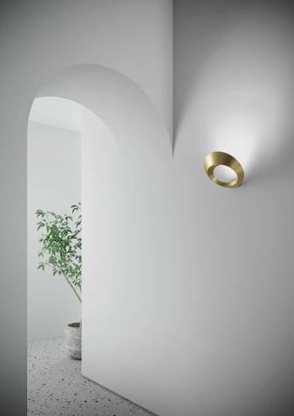 wandlampe-wandleuchte-applique-rund-olo-sforzin-urban-lighting-licht-indirekt-diffus-gold-gebürstet-flur