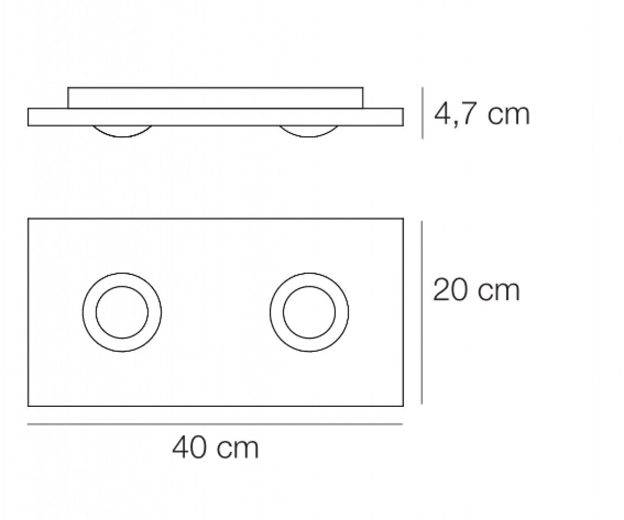 LED-Deckenleuchte Pois 40x20cm