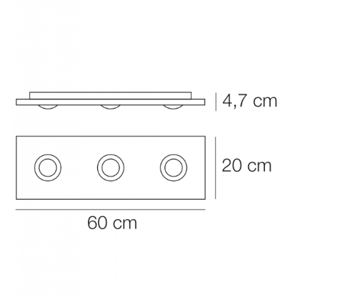 LED-Deckenleuchte Pois 60x20cm