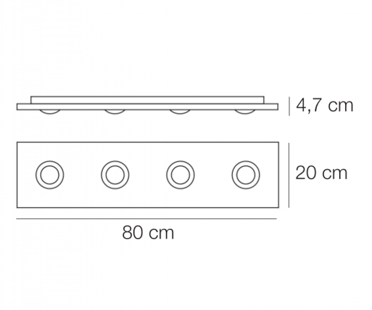 LED-Deckenleuchte Pois 80x20cm