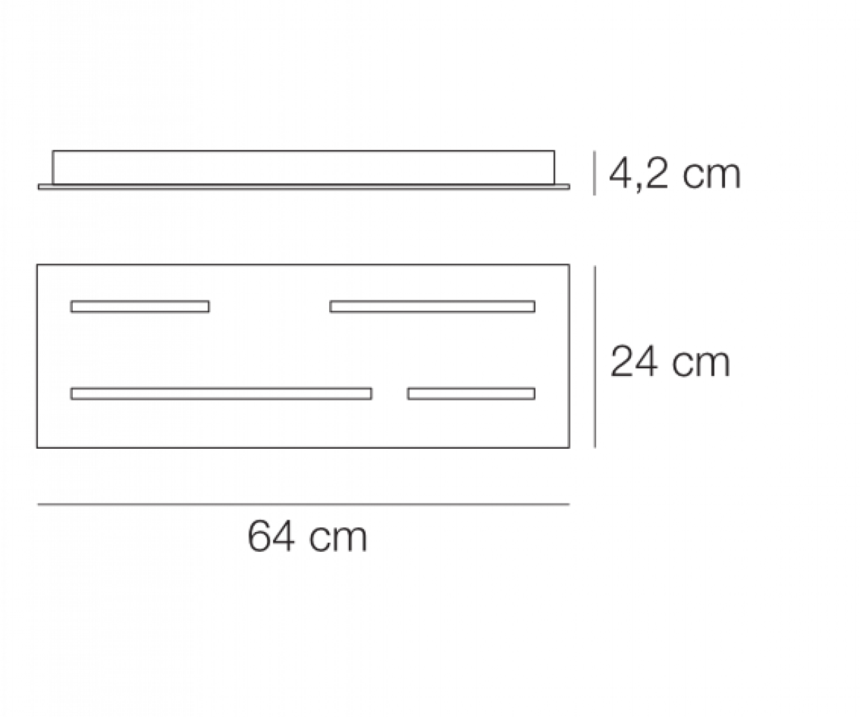 LED-Deckenleuchte Aura 64x24cm